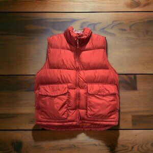 St Johns Bay Vintage Puffer Vest Men's Size XL Red Sleeveless Full Zip Pockets